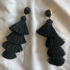 Baublebar black fringe earrings